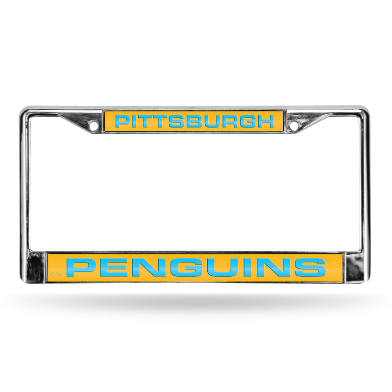 Penguins Gold/Blue Laser Chrome Frame