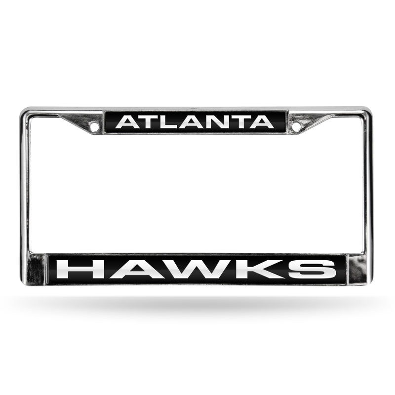 Hawks Laser Chrome Frame  - Black Background With White Letters