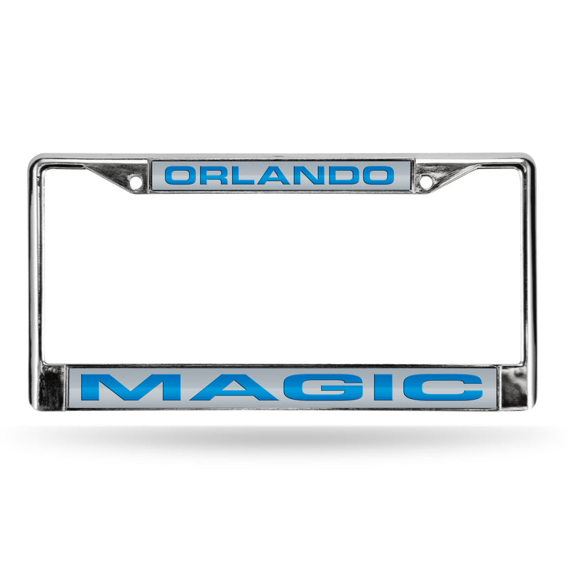 Magic Laser Chrome Frame  - Silver Background With Royal Letters
