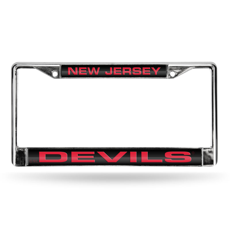 Devils Laser Chrome Frame - Black Background With Red Letters
