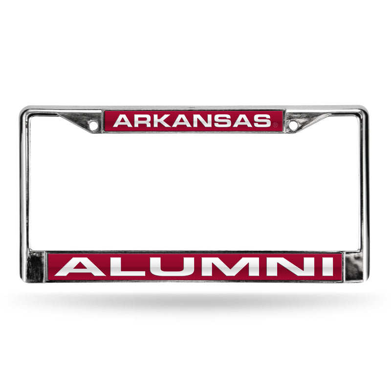 Arkansas Alumni Red Laser Chrome Frame