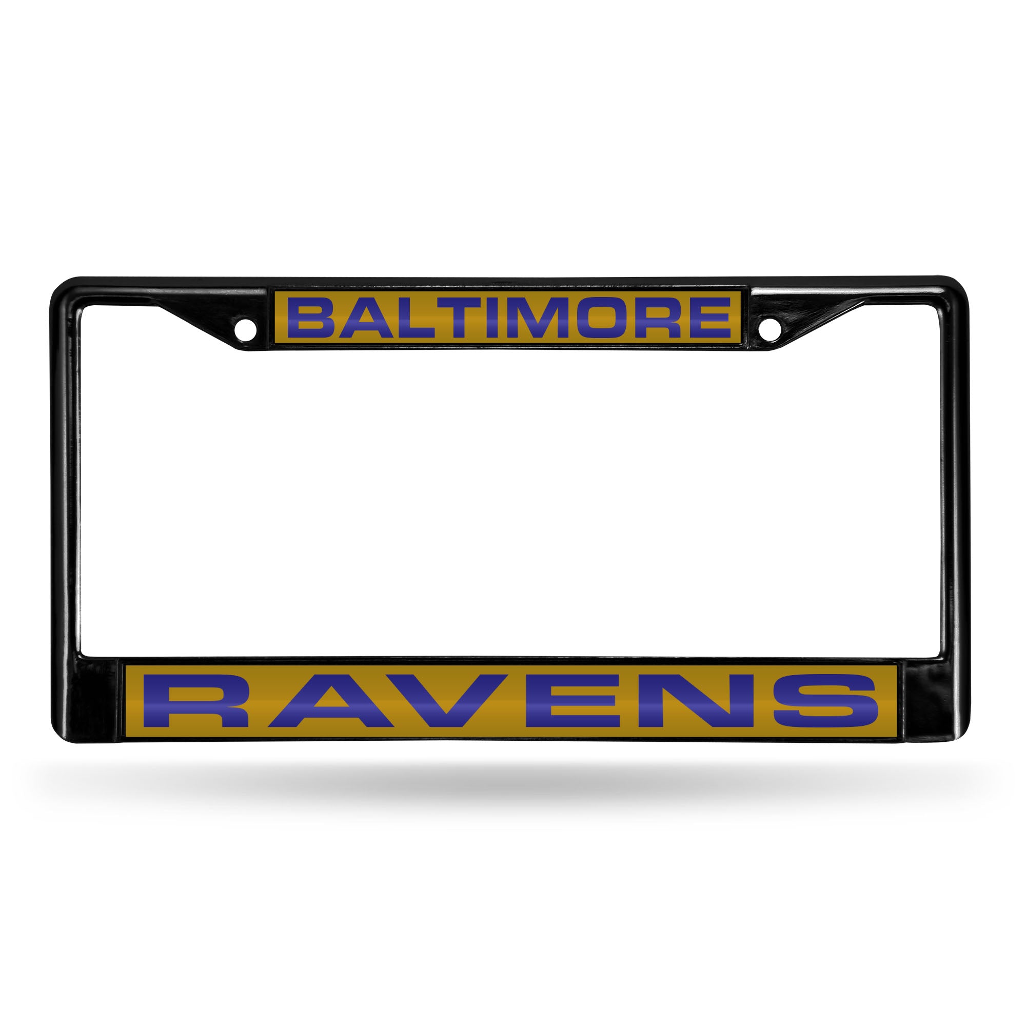 Baltimore Ravens Black Laser Chrome 12 x 6 License Plate Frame