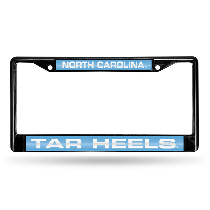 North Carolina Tar Heels Black Laser Chrome 12 x 6 License Plate Frame