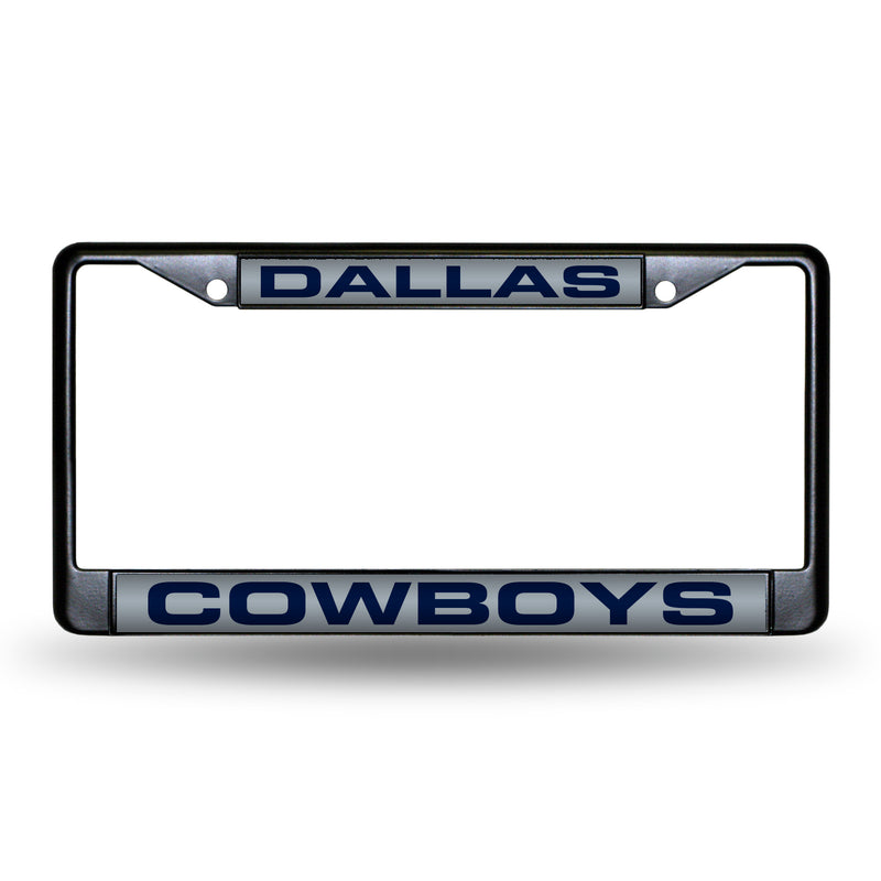 Dallas Cowboys Black Laser Chrome 12 x 6 License Plate Frame