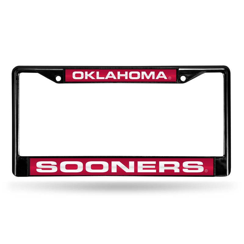 Oklahoma Sooners Black Laser Chrome 12 x 6 License Plate Frame
