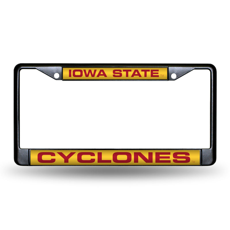 Iowas State Cyclones Black Laser Chrome 12 x 6 License Plate Frame