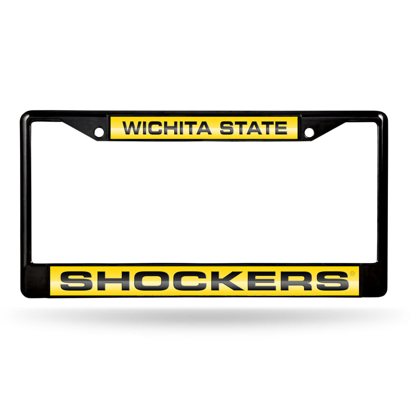 Wichita State Shockers Black Laser Chrome 12 x 6 License Plate Frame