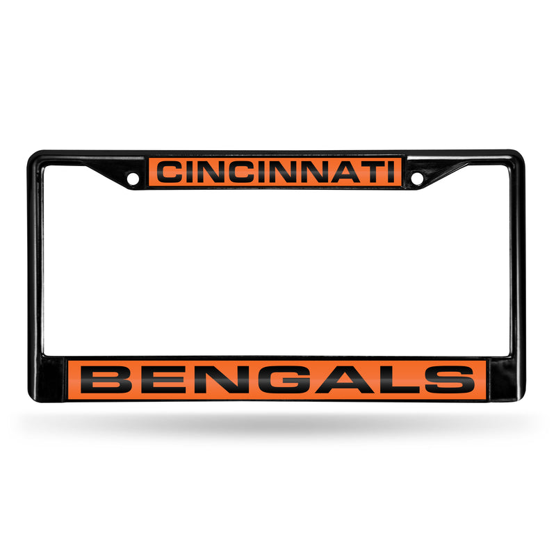 Cincinnati Bengals Black Laser Chrome 12 x 6 License Plate Frame