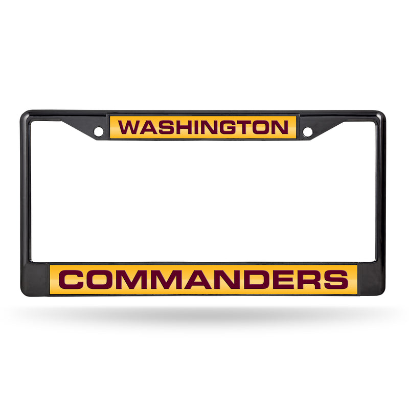 Washington Commanders Black Laser Chrome 12 x 6 License Plate Frame