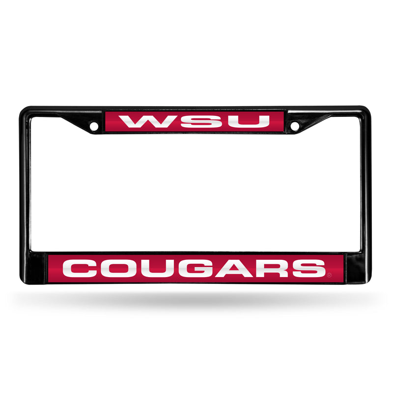 Washington State Cougars Black Laser Chrome 12 x 6 License Plate Frame
