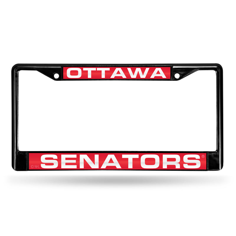 Ottawa Senators Black Laser Chrome 12 x 6 License Plate Frame