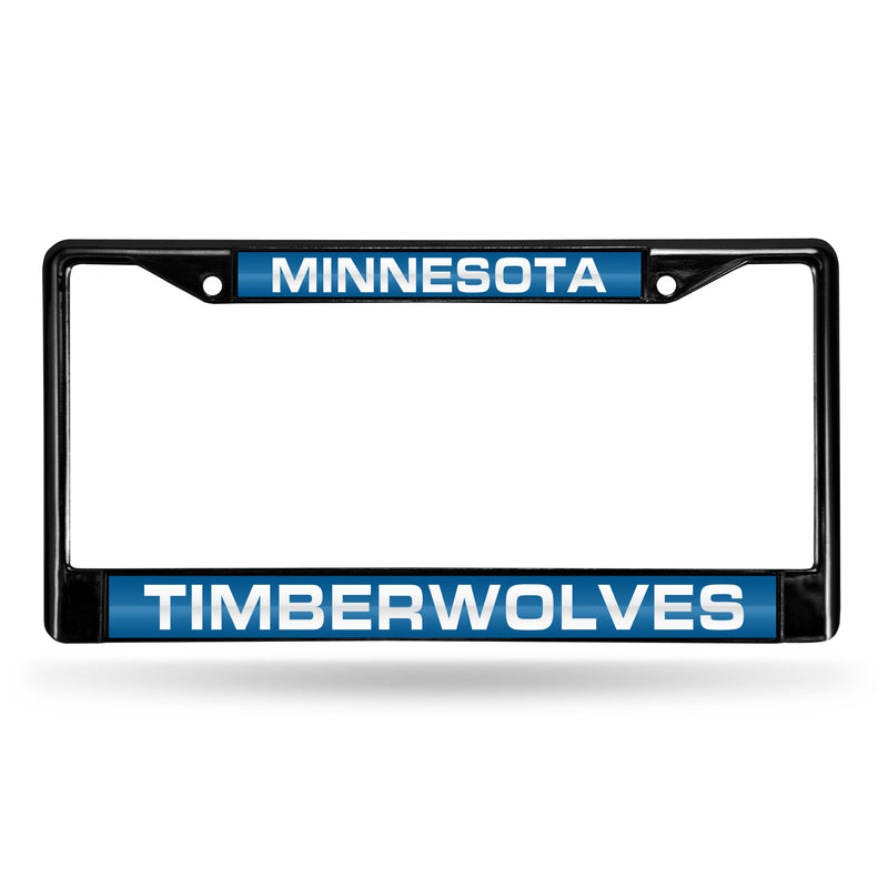 Minnesota Timberwolves Black Laser Chrome 12 x 6 License Plate Frame