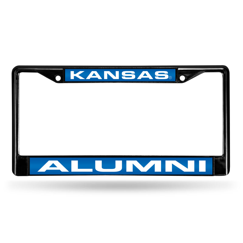 Kansas Jayhawks Black Laser Chrome 12 x 6 License Plate Frame