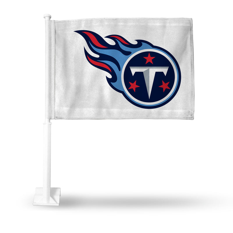 NFL Tennessee Titans Double Sided Car Flag -  16" x 19" - Strong Pole that Hooks Onto Car/Truck/Automobile By Rico Industries