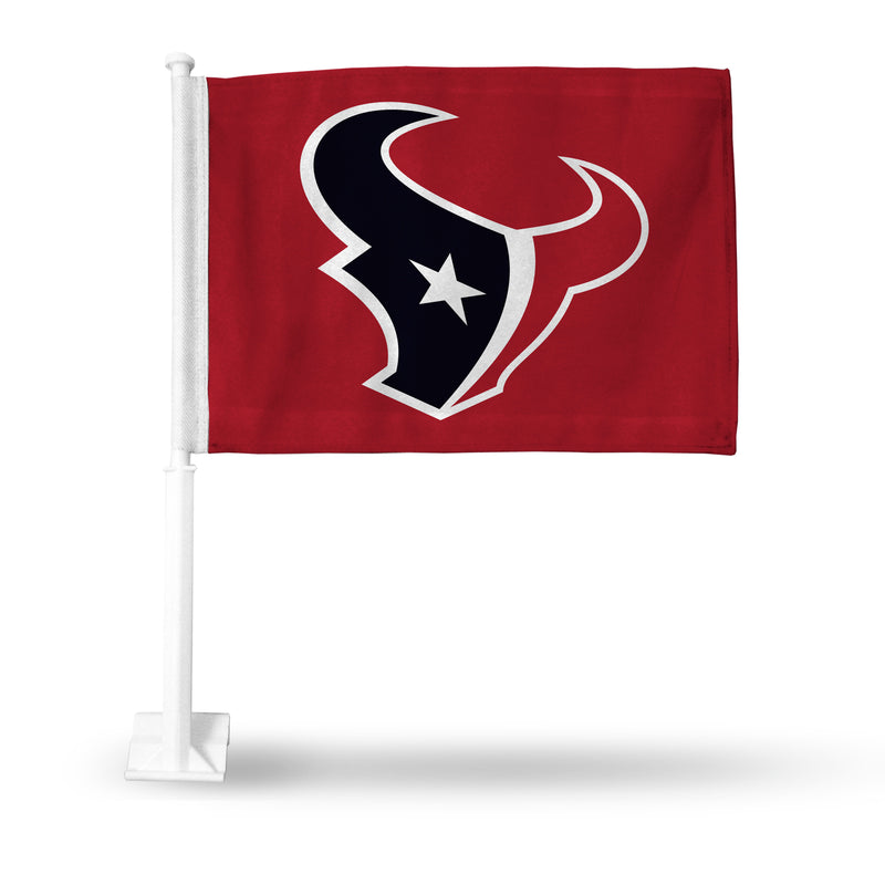 NFL Houston Texans Double Sided Car Flag -  16" x 19" - Strong Pole that Hooks Onto Car/Truck/Automobile By Rico Industries