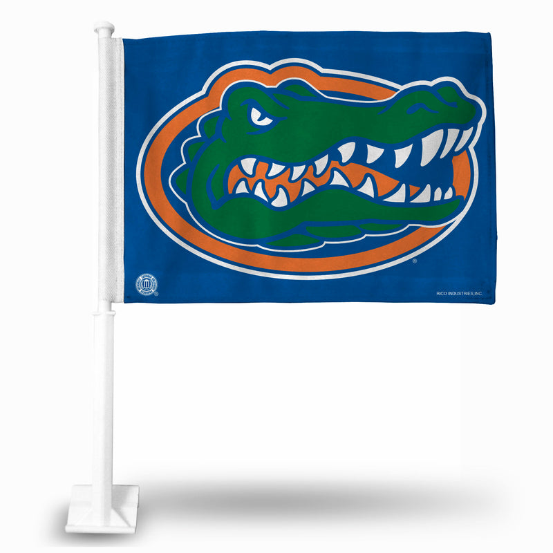 NCAA Florida Gators Double Sided Car Flag -  16" x 19" - Strong Pole that Hooks Onto Car/Truck/Automobile By Rico Industries