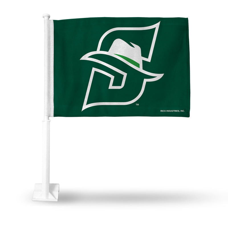 NCAA Stetson Hatters Double Sided Car Flag -  16" x 19" - Strong Pole that Hooks Onto Car/Truck/Automobile By Rico Industries