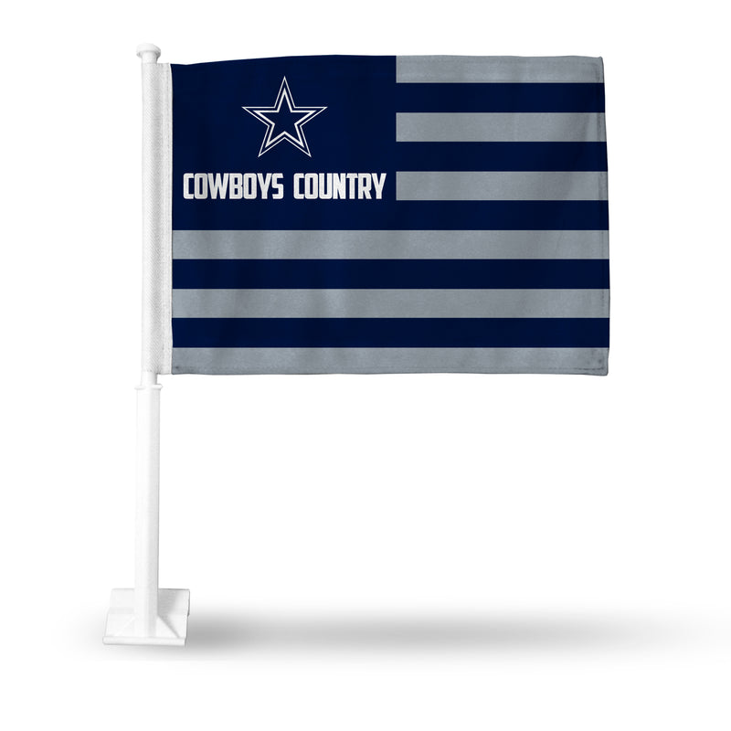 NFL Dallas Cowboys Double Sided Car Flag -  16" x 19" - Strong Pole that Hooks Onto Car/Truck/Automobile By Rico Industries