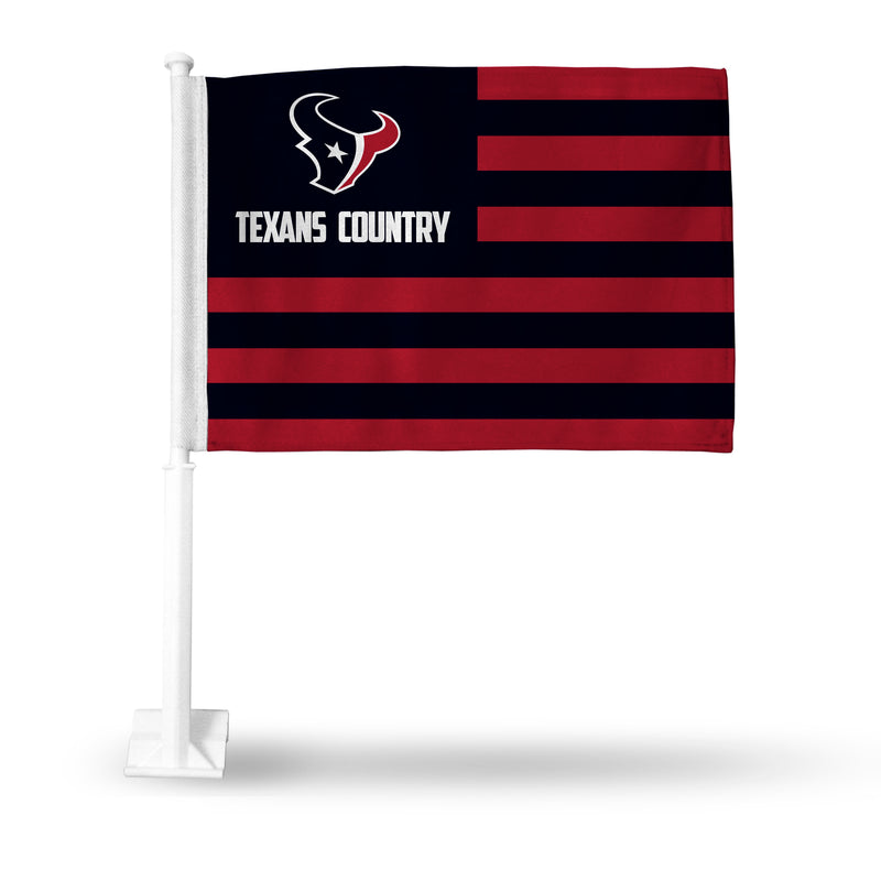 NFL Houston Texans Double Sided Car Flag -  16" x 19" - Strong Pole that Hooks Onto Car/Truck/Automobile By Rico Industries