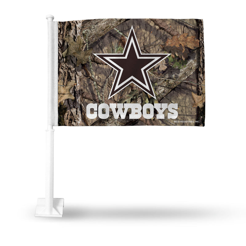 NFL Dallas Cowboys Double Sided Car Flag -  16" x 19" - Strong Pole that Hooks Onto Car/Truck/Automobile By Rico Industries