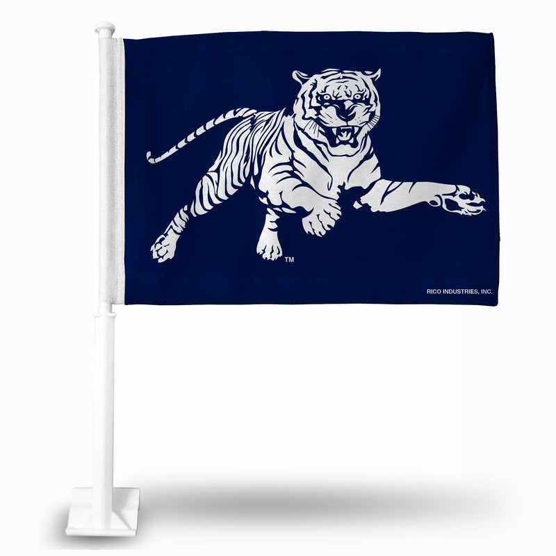 NCAA Jackson State Tigers Double Sided Car Flag -  16" x 19" - Strong Pole that Hooks Onto Car/Truck/Automobile By Rico Industries