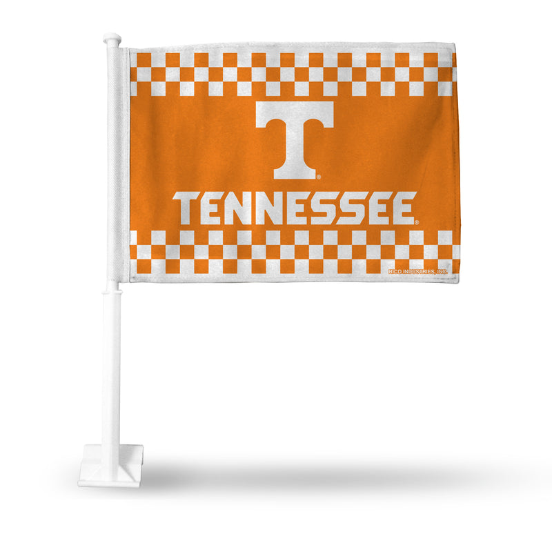 NCAA Tennessee Volunteers Double Sided Car Flag -  16" x 19" - Strong Pole that Hooks Onto Car/Truck/Automobile By Rico Industries