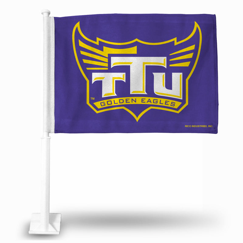 NCAA Tennessee Tech Golden Eagles Double Sided Car Flag -  16" x 19" - Strong Pole that Hooks Onto Car/Truck/Automobile By Rico Industries