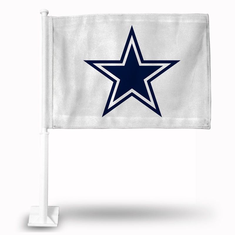 NFL Dallas Cowboys Double Sided Car Flag -  16" x 19" - Strong Pole that Hooks Onto Car/Truck/Automobile By Rico Industries