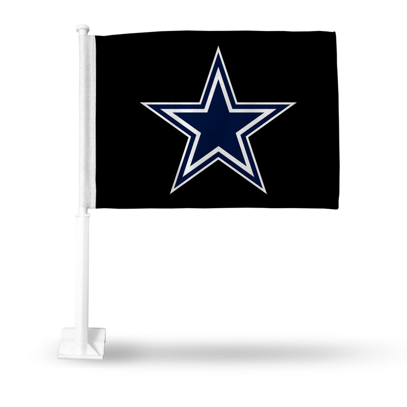 NFL Dallas Cowboys Double Sided Car Flag -  16" x 19" - Strong Pole that Hooks Onto Car/Truck/Automobile By Rico Industries