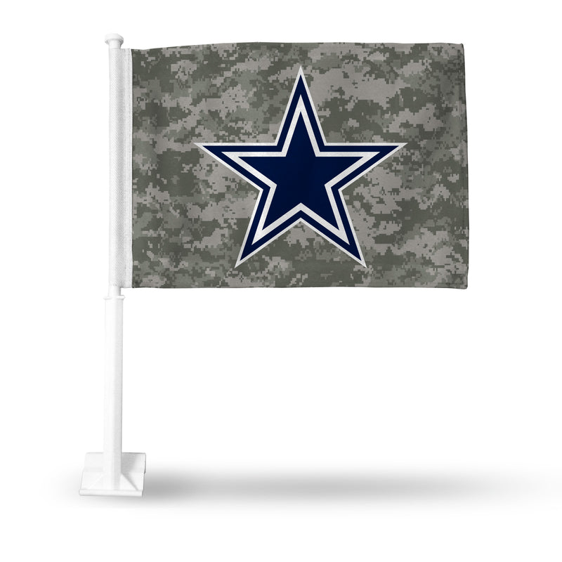 NFL Dallas Cowboys Double Sided Car Flag -  16" x 19" - Strong Pole that Hooks Onto Car/Truck/Automobile By Rico Industries