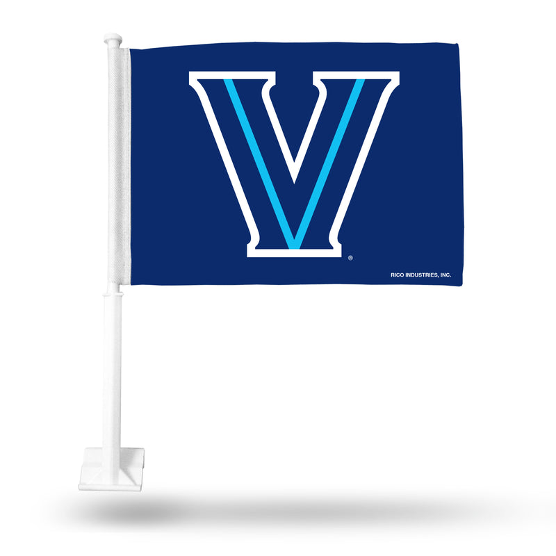 NCAA Villanova Wildcats Double Sided Car Flag -  16" x 19" - Strong Pole that Hooks Onto Car/Truck/Automobile By Rico Industries