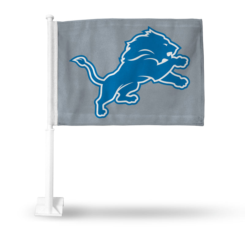 NFL Detroit Lions Double Sided Car Flag -  16" x 19" - Strong Pole that Hooks Onto Car/Truck/Automobile By Rico Industries