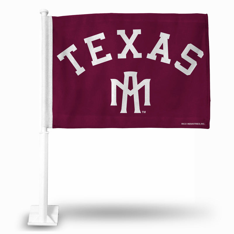 NCAA Texas A&M Aggies Double Sided Car Flag -  16" x 19" - Strong Pole that Hooks Onto Car/Truck/Automobile By Rico Industries