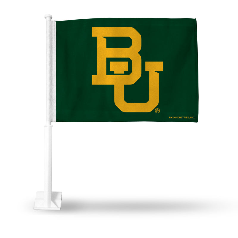NCAA Baylor Bears Double Sided Car Flag -  16" x 19" - Strong Pole that Hooks Onto Car/Truck/Automobile By Rico Industries