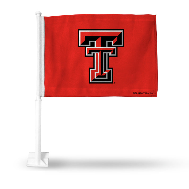 NCAA Texas Tech Red Raiders Double Sided Car Flag -  16" x 19" - Strong Pole that Hooks Onto Car/Truck/Automobile By Rico Industries
