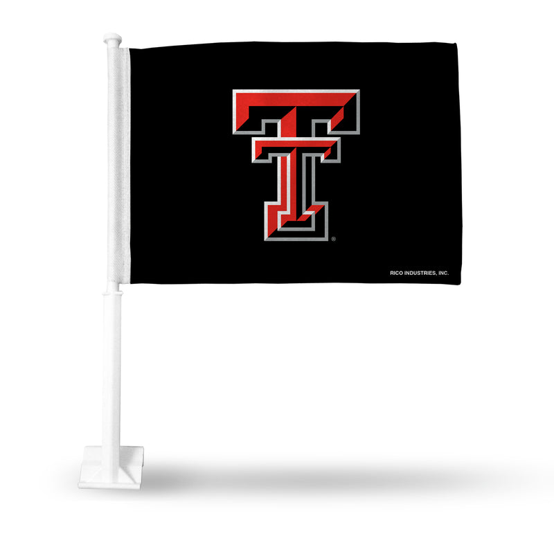 NCAA Texas Tech Red Raiders Double Sided Car Flag -  16" x 19" - Strong Pole that Hooks Onto Car/Truck/Automobile By Rico Industries