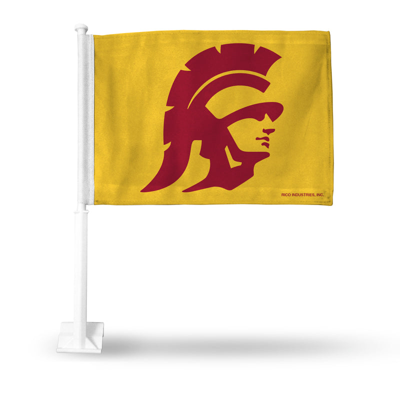 NCAA Southern California Trojans Double Sided Car Flag -  16" x 19" - Strong Pole that Hooks Onto Car/Truck/Automobile By Rico Industries