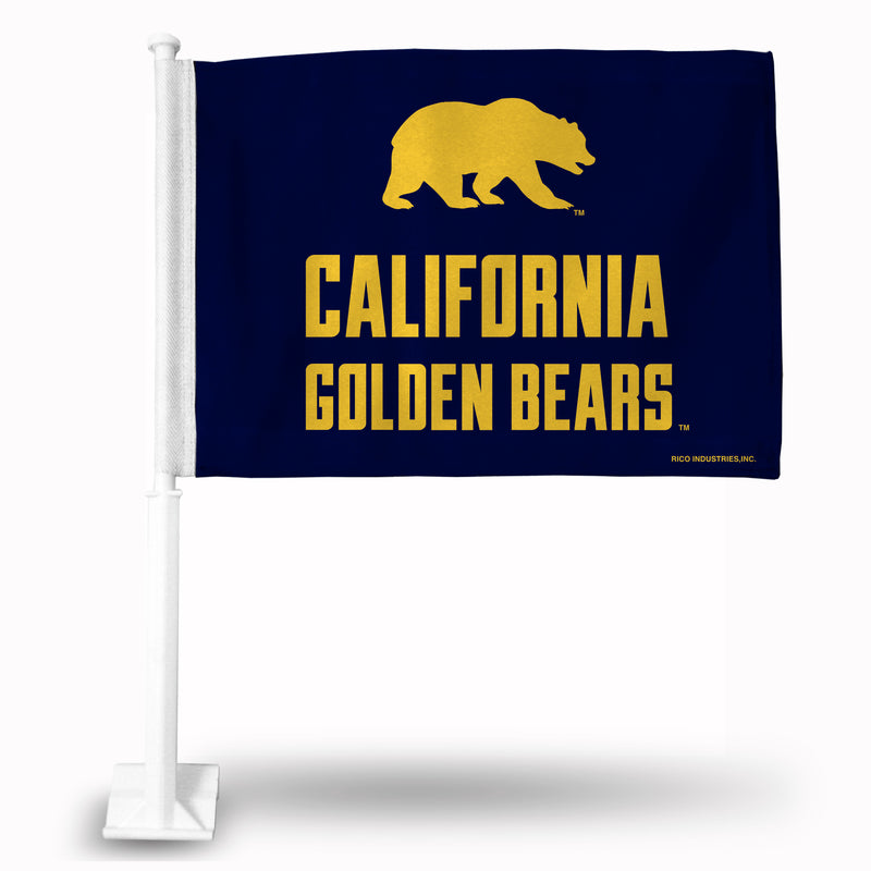 NCAA Cal Berkeley Golden Bears Double Sided Car Flag -  16" x 19" - Strong Pole that Hooks Onto Car/Truck/Automobile By Rico Industries