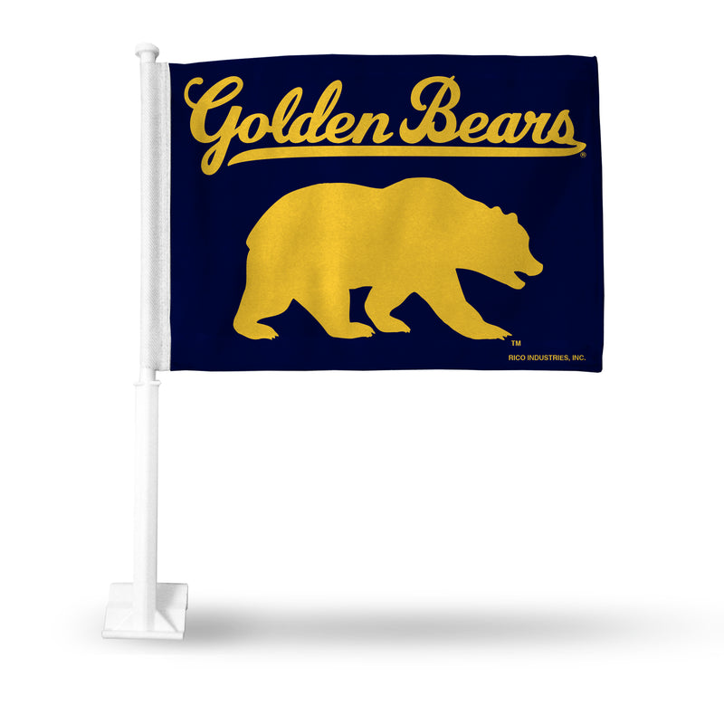 NCAA Cal Berkeley Golden Bears Double Sided Car Flag -  16" x 19" - Strong Pole that Hooks Onto Car/Truck/Automobile By Rico Industries