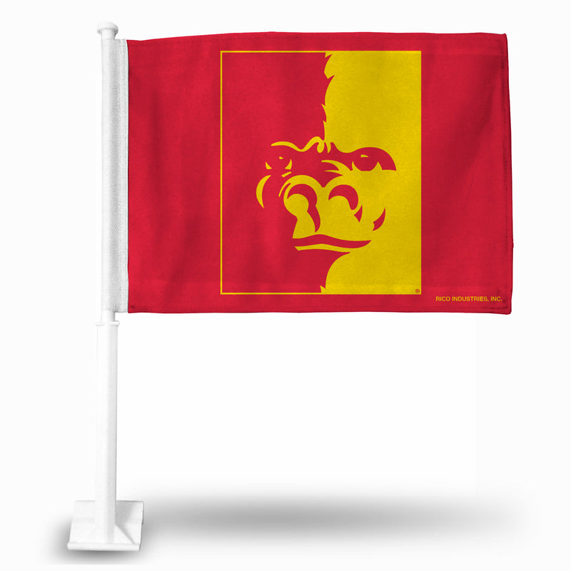 NCAA Pittsburg State Gorillas Double Sided Car Flag -  16" x 19" - Strong Pole that Hooks Onto Car/Truck/Automobile By Rico Industries