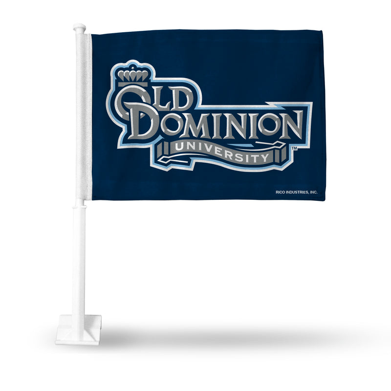 NCAA Old Dominion Monarchs Double Sided Car Flag -  16" x 19" - Strong Pole that Hooks Onto Car/Truck/Automobile By Rico Industries