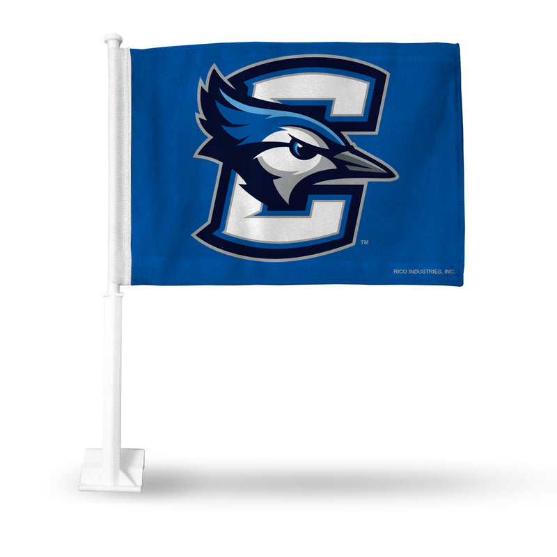 NCAA Creighton Bluejays Double Sided Car Flag -  16" x 19" - Strong Pole that Hooks Onto Car/Truck/Automobile By Rico Industries