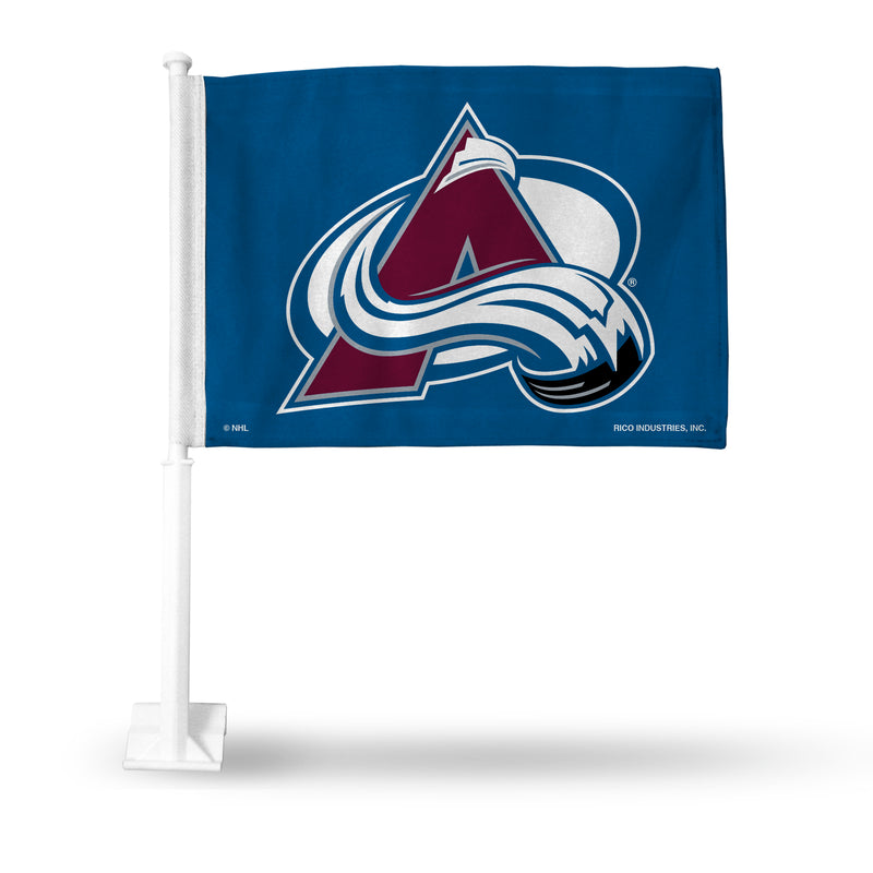 NHL Colorado Avalanche Double Sided Car Flag -  16" x 19" - Strong Pole that Hooks Onto Car/Truck/Automobile By Rico Industries