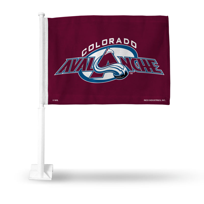 NHL Colorado Avalanche Double Sided Car Flag -  16" x 19" - Strong Pole that Hooks Onto Car/Truck/Automobile By Rico Industries