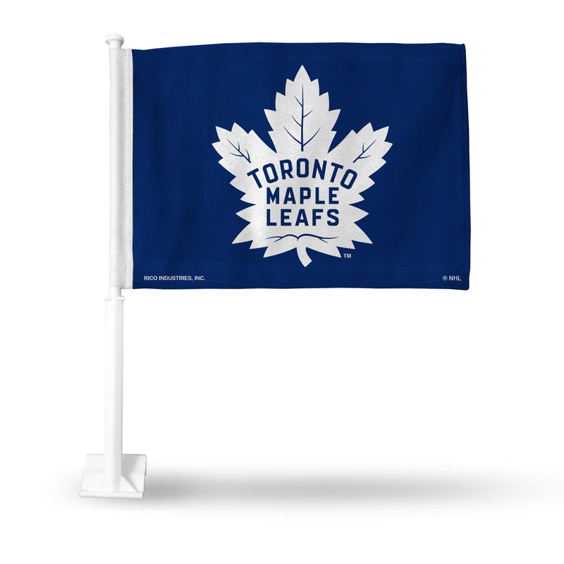NHL Toronto Maple Leafs Double Sided Car Flag -  16" x 19" - Strong Pole that Hooks Onto Car/Truck/Automobile By Rico Industries