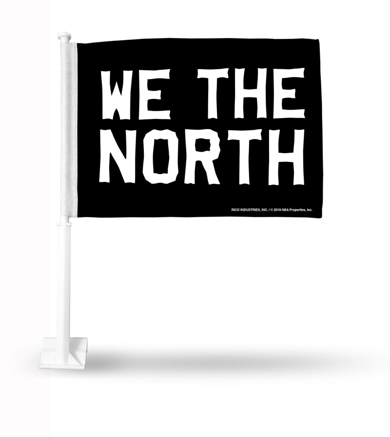 NBA Toronto Raptors Double Sided Car Flag -  16" x 19" - Strong Pole that Hooks Onto Car/Truck/Automobile By Rico Industries