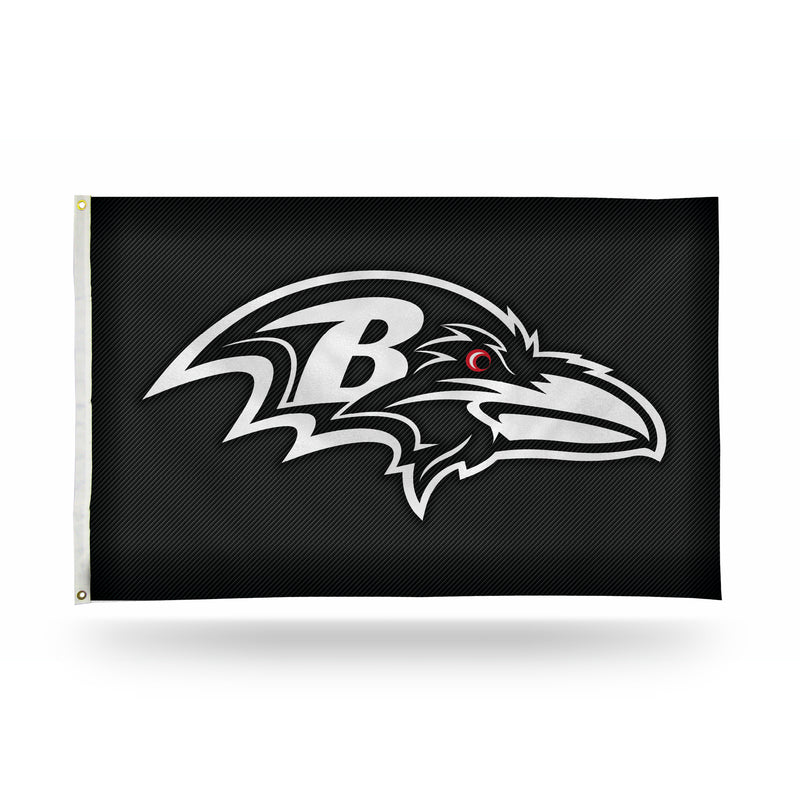 Ravens - Carbon Fiber Design - Banner Flag (3X5)