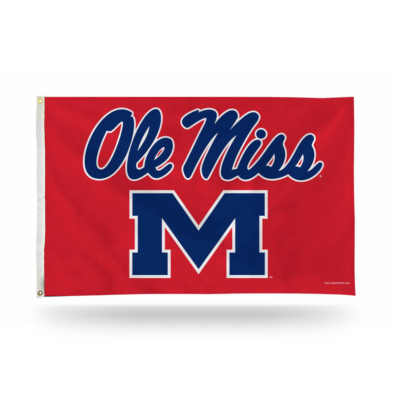 NCAA Mississippi Rebels 3' x 5' Classic Banner Flag - Single Sided - Indoor or Outdoor - Home Décor By Rico Industries