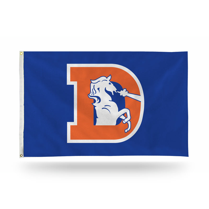 Denver Broncos : Orange D / Horse Banner Flag (3X5)