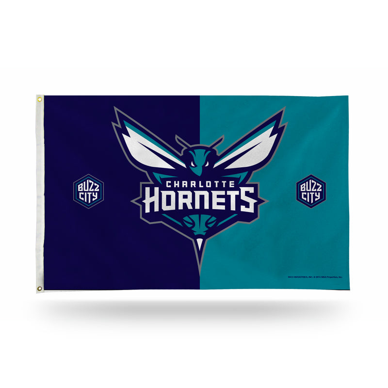 NBA Charlotte Hornets 3' x 5' Classic Banner Flag - Single Sided - Indoor or Outdoor - Home Décor By Rico Industries